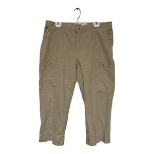 Columbia Womens Linen Blend Capri Pants Beige Size Large